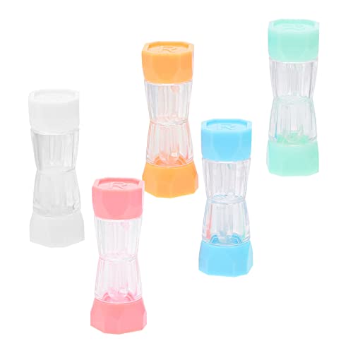 SOPOTUTU 5stücke Portabler Kontaktlinsenbehälter Aus Kunststoff Und Auslaufsicher Aufbewahrungsbox Für Reisen Klare Sicht Linsen Und Flüssigkeit Organizer Für Linsenbox Für Arbeit Schule Un von SOPOTUTU