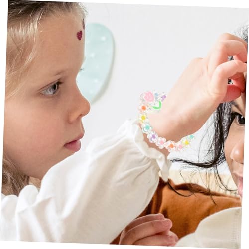 SOPOTUTU 6 Stück Teiliges Perlenarmband Elastische Handkette mit Cartoon anhängern Bunte Armbänder für Kleinkinder Modisch und Charmant Geschenk für Mädchen und Kinderpartys von SOPOTUTU