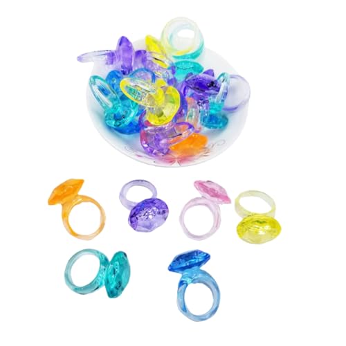 SOPOTUTU 74 Stück Teiliges Buntes DIY Acrylspielzeug ring Lustige Glatte Kunststoffringe in Verschiedenen Farben Dekorativ und Sicher für Kreatives und Handwerksvergnügen von SOPOTUTU
