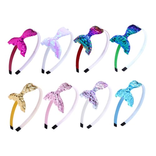 SOPOTUTU 8stücke Meerjungfrau-haarschmuck Für Mädchen Pailletten-stirnbänder Mit Kunstperlen -design Party-zubehör Und Alltags-accessoire Für Junge Mädchen von SOPOTUTU