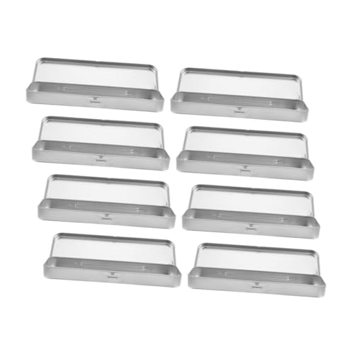 SOPOTUTU 8 Stück Teiliges Rechteckiges Stifteetui aus Langlebigem Weißblech mit Scharnierdeckel Einlagige Metallbox zur Schnellen Organisation und Einfachem Zugriff für Schüler Bürobedarf von SOPOTUTU