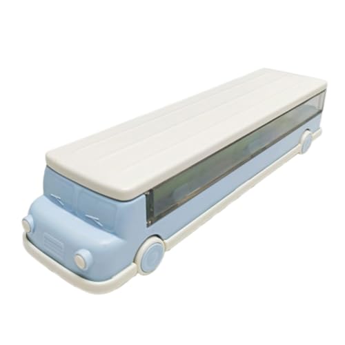 SOPOTUTU Aufbewahrungsbox Für Schreibwaren Stifteboxen Für Die Schule Markerhalter-Organizer Federmäppchen Für Jungen Marker-Organizer Für Den Schreibtisch Schulbusspielzeug Etui Blue Abs von SOPOTUTU