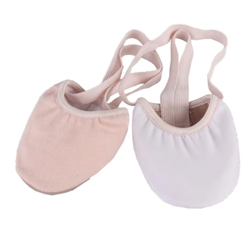 SOPOTUTU Ballettschuhe Damen Halbsohle Elastische Bänder Atmungsaktiv Tanzschuhe Spitzenschuhe für Ballett Yoga Modern Dance Lederoptik rutschfest Leicht Auszuziehen von SOPOTUTU