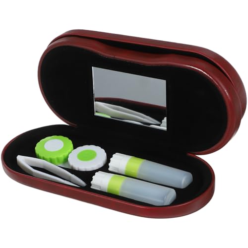 SOPOTUTU Doppellagiges Brillenetui aus Langlebigem Pu Material Tragbare Aufbewahrungsbox für Brillen und Linsen Praktisches Kompaktes Design für Unterwegs und Reisen Geeignet für Herren von SOPOTUTU