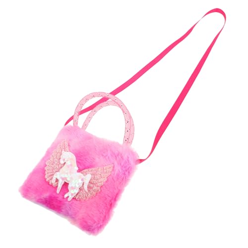 SOPOTUTU Plüsch-Einhorn-umhängetasche Kleine Handtasche Für Mädchen Flauschige Schultertasche Leicht Tragbar Für Alltag Und Reisen von SOPOTUTU