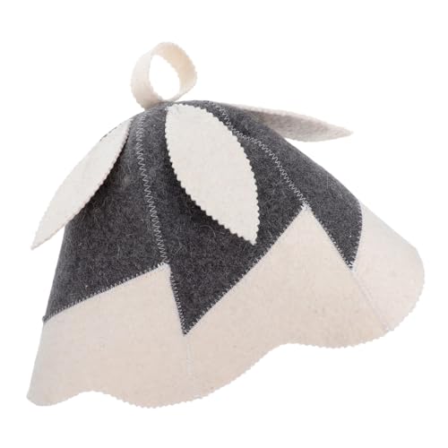 SOPOTUTU Filz saunahut mit Einzigartigem Blätterdesign Unisex Hitzeisolierend und Atmungsaktiv Absorbierende Sauna kappe für Frauen und Männer für Russische Banja Dampfbad und Spa von SOPOTUTU