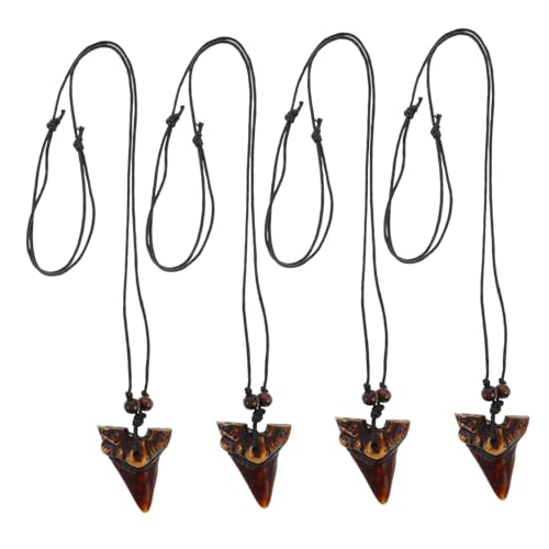 SOPOTUTU Vintage Haifischzahn-halskette Aus Holzperlen Verstellbarer Strand-schmuck Für Männer Jungen Perfektes Sommer- Für Surf Und Meeresliebhaber Teiliges Tiefbrauner Farbe von SOPOTUTU