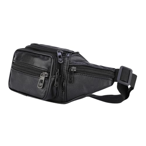 SOPOTUTU Herren Bauchtasche aus Rindleder Verstellbare Gürteltasche Wasserabweisend Große Kapazität für Sport Wandern Radfahren und Alltag Praktische Hüfttasche für Outdoor Aktivitäten von SOPOTUTU