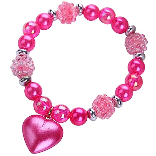SOPOTUTU Herzarmband für Mädchen Buntes Perlenarmband aus Sicherem Resin als für Kindergeburtstage Valentinstag oder Besondere Anlässe von SOPOTUTU
