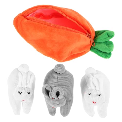 SOPOTUTU Kaninchen Geldbörse Plüsch Hase Tiertaschen Bunny -Geldbörse süße Kaninchen -Crossbody -Tasche Kaninchen-Stifthalter Karotten-Ornament Rabbitärtung Stoff von SOPOTUTU