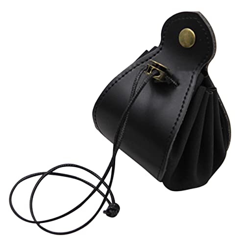 SOPOTUTU Kleine Aufbewahrungstasche aus Hochwertigem Leder Praktische und Verschleißfeste Organizer für Brettspiele und Spielsteine in Schwarz von SOPOTUTU