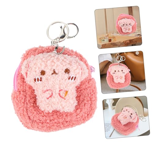 SOPOTUTU Plüsch Münzbeutel Cartoon Kleine Geldbörse mit Reißverschluss Niedliche Kosmetiktasche und Portemonnaie für Damen Tragbare Aufbewahrungstasche Vielseitig als Schlüsselanhänger von SOPOTUTU