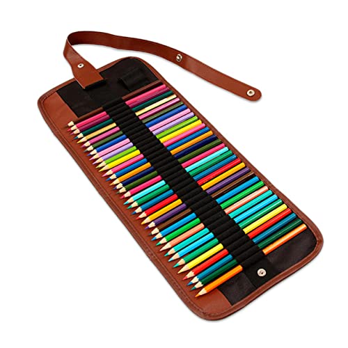 SOPOTUTU Roll Up Buntstifte Aufbewahrungstasche Aus Canvas Mit Slots Strapazierfähiger Farbstift Organizer Für Künstler Und Kreative Schwarz Für von SOPOTUTU