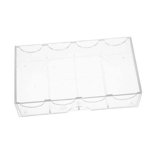 SOPOTUTU Transparente Verschleißfeste Poker Chip Aufbewahrungsbox mit Fächern Großer Kapazität Tragbar Schützend gegen Kratzer Praktischer Spielchip Organizer für Poker und Kartenspiele von SOPOTUTU
