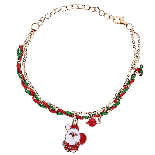SOPOTUTU Verstellbares Weihnachtsarmband Handgefertigt Bunte Geflochtene Armbänder mit Weihnachtscharms Kreatives Handgelenkschmuck für Freundin und Damen zu Weihnachten von SOPOTUTU