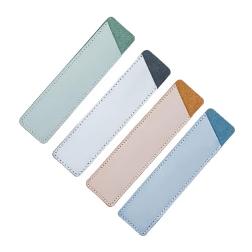 SOPOTUTU Vintage Federmäppchen aus Echtem Leder Handgefertigte Stiftetasche mit Festem Halt Stilvolles Schreibgeräte etui für Schule Büro in Nebligem Grün von SOPOTUTU