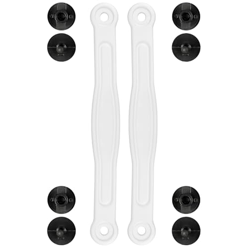 SOPROM Ersatznieten Knöpfe mit Fersenriemen für Crocs Classic Clogs Ersatz Nieten Für Herren, Damen und Kinder Gurte Replacement Rivets with Heel Straps(Farbe:Weiß,Größe:26.3cm) von SOPROM