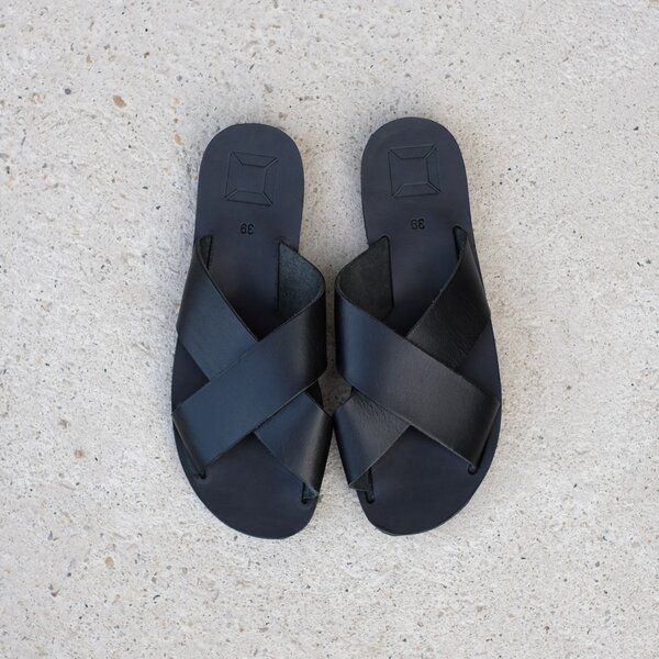 SORBAS '24 Leder Pantoletten Schwarz von SORBAS