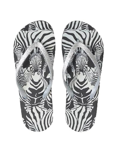 Sorbetto Damen modische Flip-Flops/Zehentrenner als bequeme Badeschuhe für den Strand und die Freizeit, Schwarz/Weiß Zebra, Gr. 38-39 Sorbetto Damen modische Flip-Flops/Zehentrenner als bequeme Badeschuhe für den Strand und die Freizeit, Schwarz/Weiß Zebra, Gr. 38-39 von Sorbetto