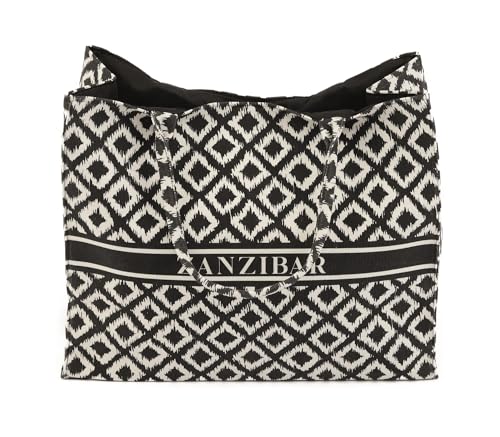 Sorbetto Damen stillvolle Strandtasche, praktische Shopper oder große Badetasche, 55 x 49 cm, Schwarz/Weiß Muster Sorbetto Damen stillvolle Strandtasche, praktische Shopper oder große Badetasche, 55 x 49 cm, Schwarz/Weiß Muster von Sorbetto