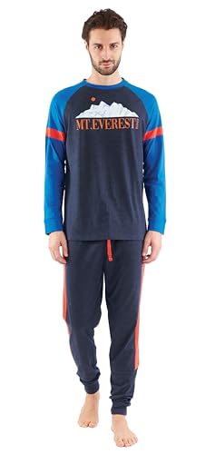 SORBETTO Herren bequemer Schlafanzug als Langer Pyjama aus Baumwolle, Langarm Dunkelblau, Gr. XXL SORBETTO Herren bequemer Schlafanzug als Langer Pyjama aus Baumwolle, Langarm Dunkelblau, Gr. XXL von SORBETTO