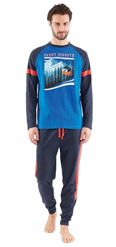 SORBETTO Herren bequemer Schlafanzug als Langer Pyjama aus Baumwolle, Langarm Hellblau, Gr. M SORBETTO Herren bequemer Schlafanzug als Langer Pyjama aus Baumwolle, Langarm Hellblau, Gr. M von SORBETTO