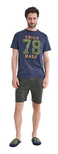 SORBETTO Herren gemütlicher Schlafanzug als kurzer Shorty aus Baumwolle, Shorty Blau/Grün, Gr. L SORBETTO Herren gemütlicher Schlafanzug als kurzer Shorty aus Baumwolle, Shorty Blau/Grün, Gr. L von SORBETTO