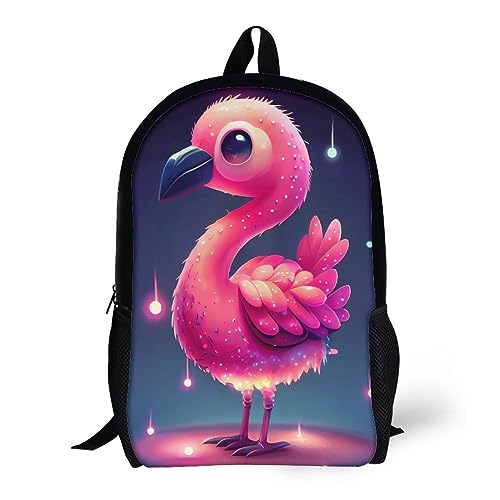 SORECI Flamingo Rucksäcke Kinder Tier 3D Reise Rucksäcke Kinder Schultasche Kinder Tasche Für Jungen Mädchen 17inch von SORECI