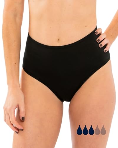 SORIO® Perioden Bikini mit Hohem Bund für Damen und Teenager – Nur Bikinihose - Saugfähig, Auslaufsicher und Geruchsfrei – Period Swimwear Für Leichte und Mittle Tage – Bedeckend – Naya von SORIO