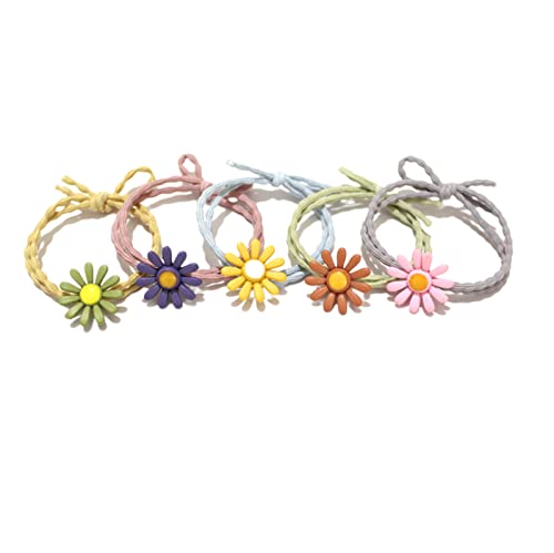 20 Stück Little Daisy Lotus Wurzelabschnitt Haarband Blume Haarseil Girly Gummiband Kopfbedeckung, Mehrfarbig von SORTZ