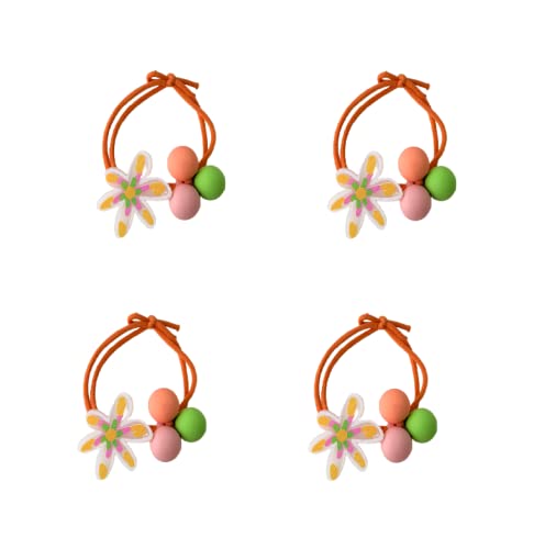 4 STÜCKE Farbige Haarseile Für Mädchen, Elastisches Haarband Pferdeschwanz Haarschmuck, Orange von SORTZ