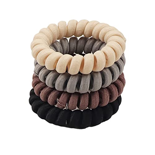 Damen Stirnband 4 Stücke Stoff Telefon Draht Haar Ring Große Armband Krawatte Kopf Keine Spur Kopf Seil Haar Seil Ledertasche Weibliche Gummiband von SORTZ