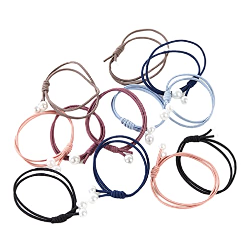 Haar Gummibänder12Pcs 2 In 1 Perlen-Haar-Seil-Frauen-Krawatten-Haar-Gummiband-Haar-Verpackung von SORTZ