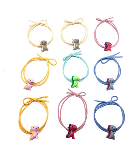 Haargummis9Pcs Kleiner Dinosaurier-Haar-Ring-Mädchen-Haar-Seil-Kopf-Seil-Gummiband-Kopfbedeckungs-Frau von SORTZ