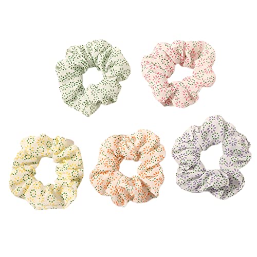 Haarseilobst Chiffon Stirnband Mädchen Pferdeschwanz Kreis Dickdarm Haarband Haarschmuck, Blumen 5Pcs von SORTZ