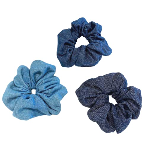 Satin Scrunchies3Pcs Denim Dickdarm-Kreis-Haar-Kreis-Mädchen-Haargummi-Kopf-Kreis-Haar-Accessoires von SORTZ