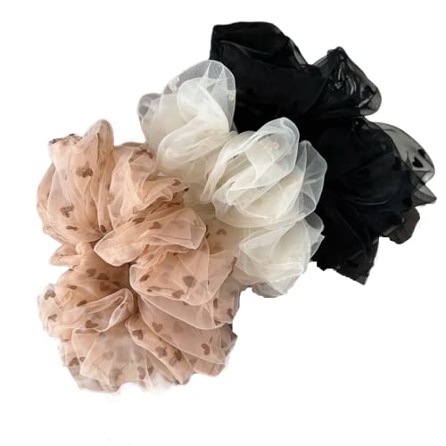 Silk Haargummis für lockiges Haar3Pcs Liebe Multi-Layer Dickdarm Ring Mädchen Kopf Seil Frikadelle Haar Ring Sommer Haar Seil Haarschmuck von SORTZ