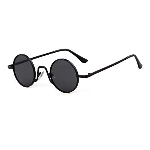 SORVINO Retro Kleine Runde Sonnenbrille für Männer Frauen Vintage John Lennon Stil Metallrahmen, Schwarzer Rahmen/graue Linse, Small SORVINO Retro Kleine Runde Sonnenbrille für Männer Frauen Vintage John Lennon Stil Metallrahmen, Schwarzer Rahmen/graue Linse, Small von SORVINO