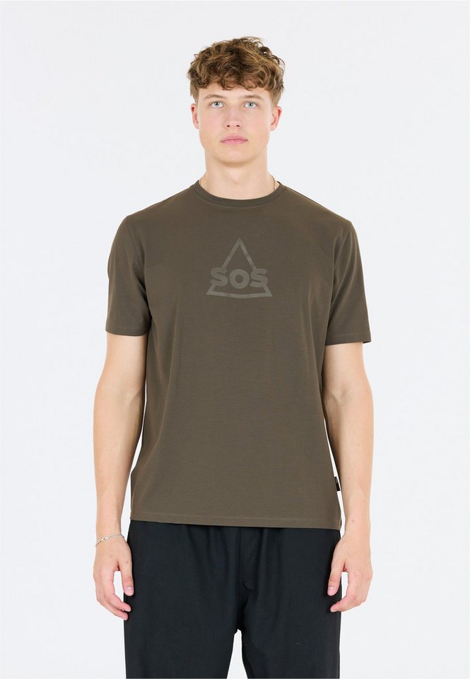 SOS Funktionsshirt Kvitfjell mit biologischer Baumwolle und subtilem SOS-Print von SOS