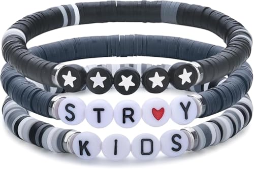 3 Stück Stray Kids Armband, SKZ Unisex Bracelet, Kpop Armbänder mit 1Straykids 3D Aufkleber und 2 Straykids Photocard, Straykids Fanartikel Geschenk für Stay von SOSAYI