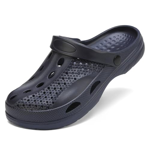 SOSOWHLTE Unisex Fashion Beach Clogs für Herren Damen - Slip On Gartenschuhe Outdoor Atmungsaktive Hausschuhe mit Fußgewölbeunterstützung, Blau, 6-6.5 Women/4.5-5 Men von SOSOWHLTE