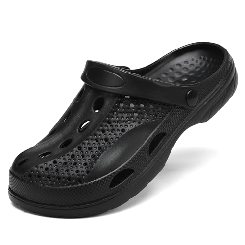 SOSOWHLTE Unisex Fashion Beach Clogs für Herren Damen - Slip On Gartenschuhe Outdoor Atmungsaktive Hausschuhe mit Fußgewölbeunterstützung, Schwarz, 5 Women/3.5 Men von SOSOWHLTE