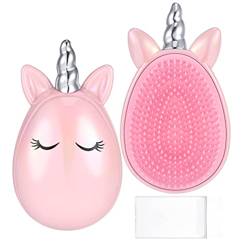 SOSPIRO Einhorn-Haarbürste, Entwirrungsbürste für Damen und Mädchen, Entwirrungsbürste für dickes, welliges, lockiges oder dünnes Haar (Rosa) von SOSPIRO