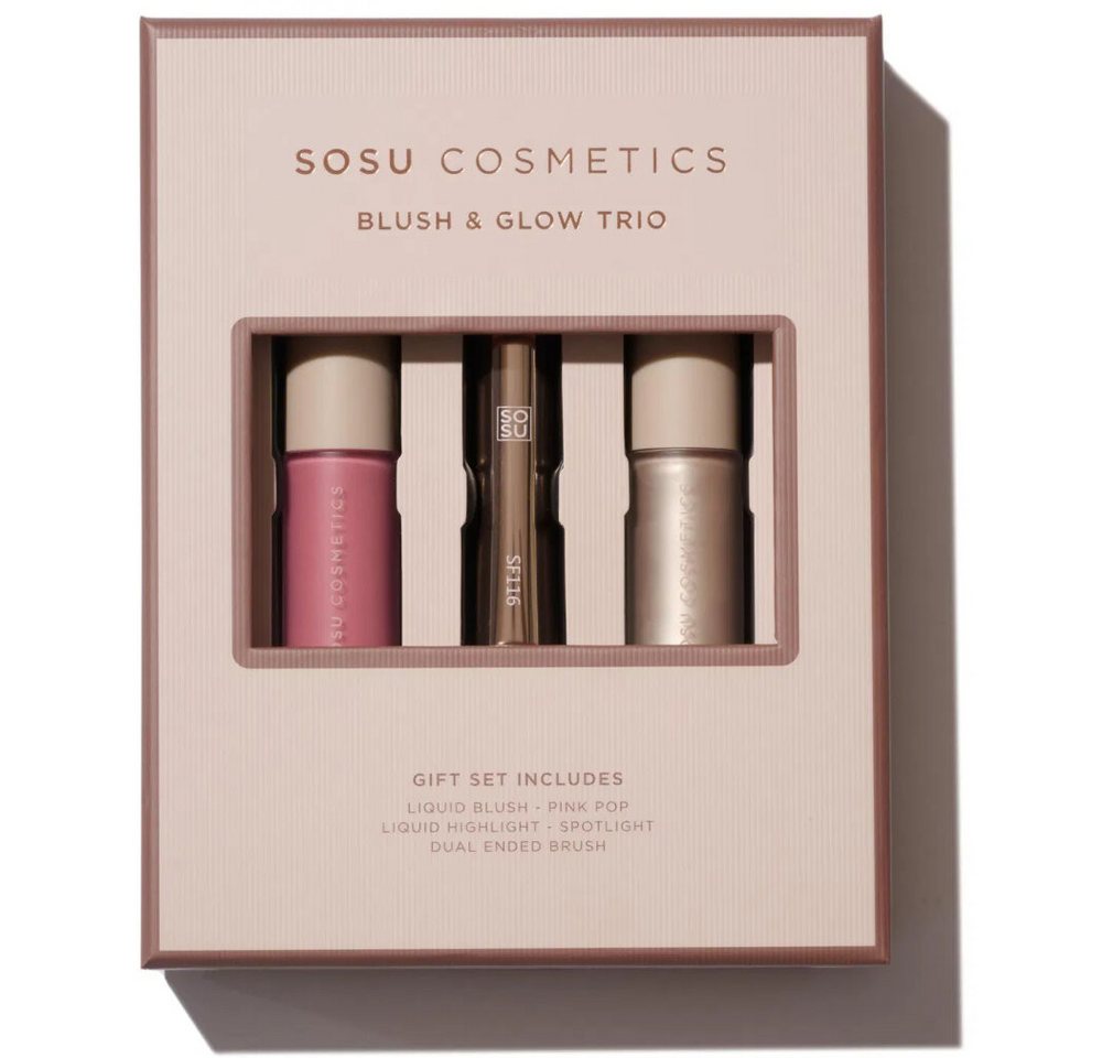 SOSU by Suzanne Jackson Hautpflege-Set Geschenkset mit dekorativer Kosmetik Blush & Glow Trio von SOSU by Suzanne Jackson