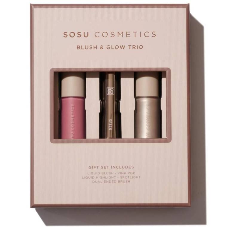 SOSU by Suzanne Jackson Hautpflege-Set Geschenkset mit dekorativer Kosmetik Blush & Glow Trio von SOSU by Suzanne Jackson