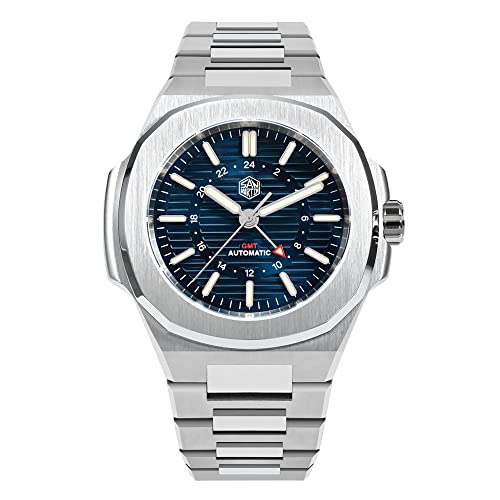 San Martin 43 mm klassische Business-Luxus-GMT Herren-Armbanduhr, automatische mechanische Uhren für Herren, Saphirglas, 10 bar BGW-9 leuchtend, Farbe 3 von SOTAG