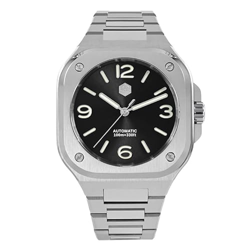 San Martin SN074G Business 316L Edelstahl Klassische Herren-Taucheruhr PT5000 Automatische mechanische Saphirglas-Armbanduhr, Farbe, 1 von SOTAG