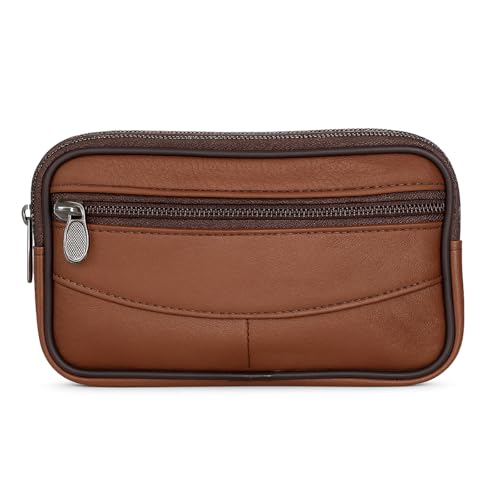 Echt Leder Bauchtasche Hüfttasche Taxibörse Gürteltasche Geldbörse Portemonnaie in Schwarz und Braun von Sotala