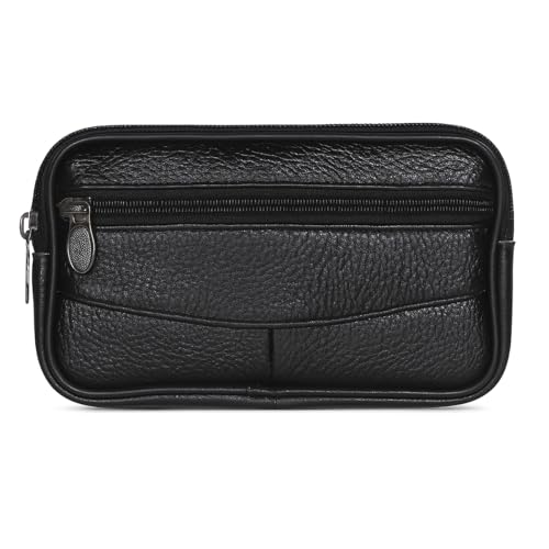 Echt Leder Bauchtasche Hüfttasche Taxibörse Gürteltasche Geldbörse Portemonnaie in Schwarz und Braun von Sotala