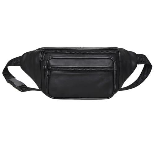 Gürteltasche Bauchtasche Hüfttasche Schwarz Echt Leder Umhängetasche Bag Geldbörse Rindsleder Crossbag von Sotala